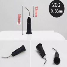 100Pcs Dental Pre Bent Needle Tips Black for Flow Etch Irrigation Tips 20Ga