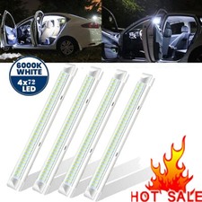 4x72LED Car Interior Strip Light Bar Light for Car Van Boat Home Bus Lamp 6500K