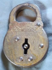 Antique Six Lever Padlock Locked No Key.