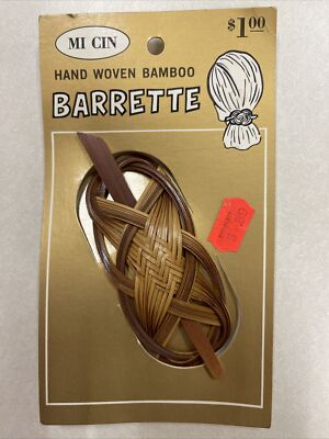Vintage Barrette! Bamboo Stick Barrette! Unique old hard to find retro Item! 