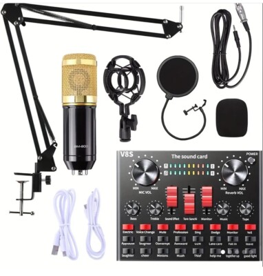 5 Core RM 8 BG Wired Professional Condenser Microphone Kit with Mixer