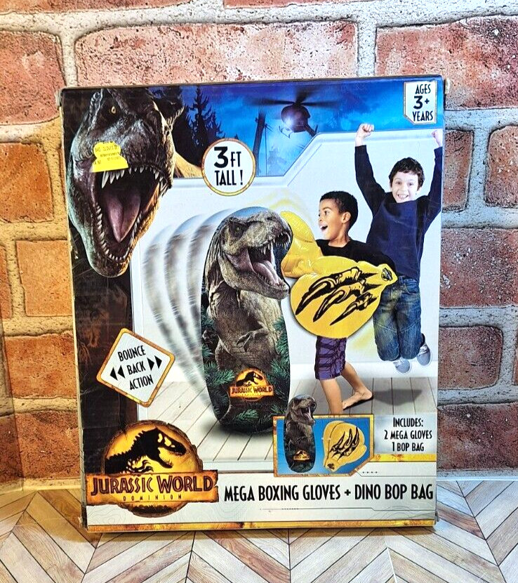 Jurassic World Dominion T-Rex Mega Dino Bop Bag & Gloves Inflatable New Sealed