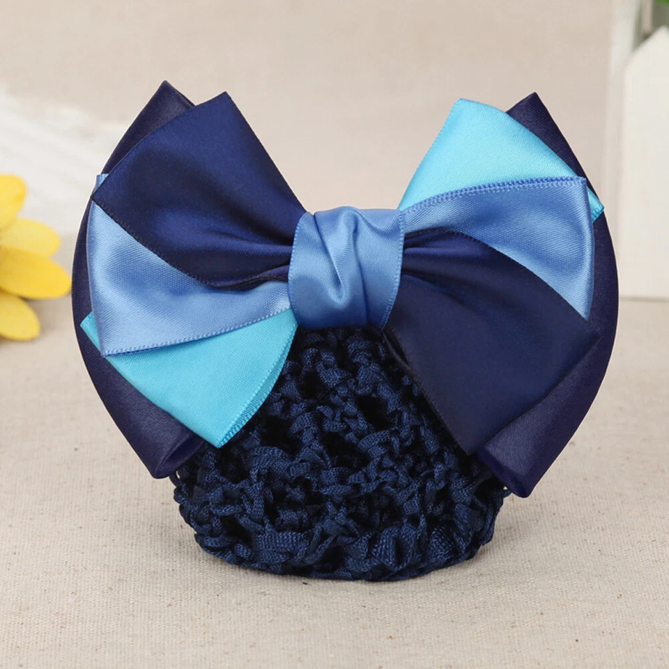 Mujeres Encaje Satén Lazo Cordón Dama Clip de Pelo Cubierta Red Tul Moño Moño Snood * Foto 2 de 4