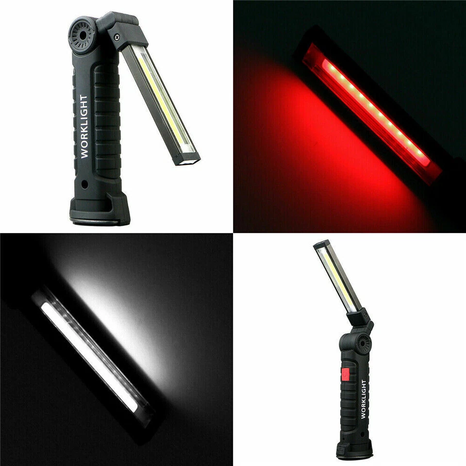 Rechargeable LED COB Work Light Mechanic Flashlight Lamp Magnetic Base Bright - Image 3 of 4