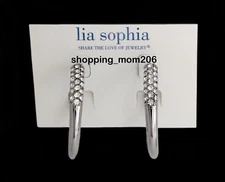 Lia Sophia "Crystal Dipped" Silvertone with Cut Crystals Earrings