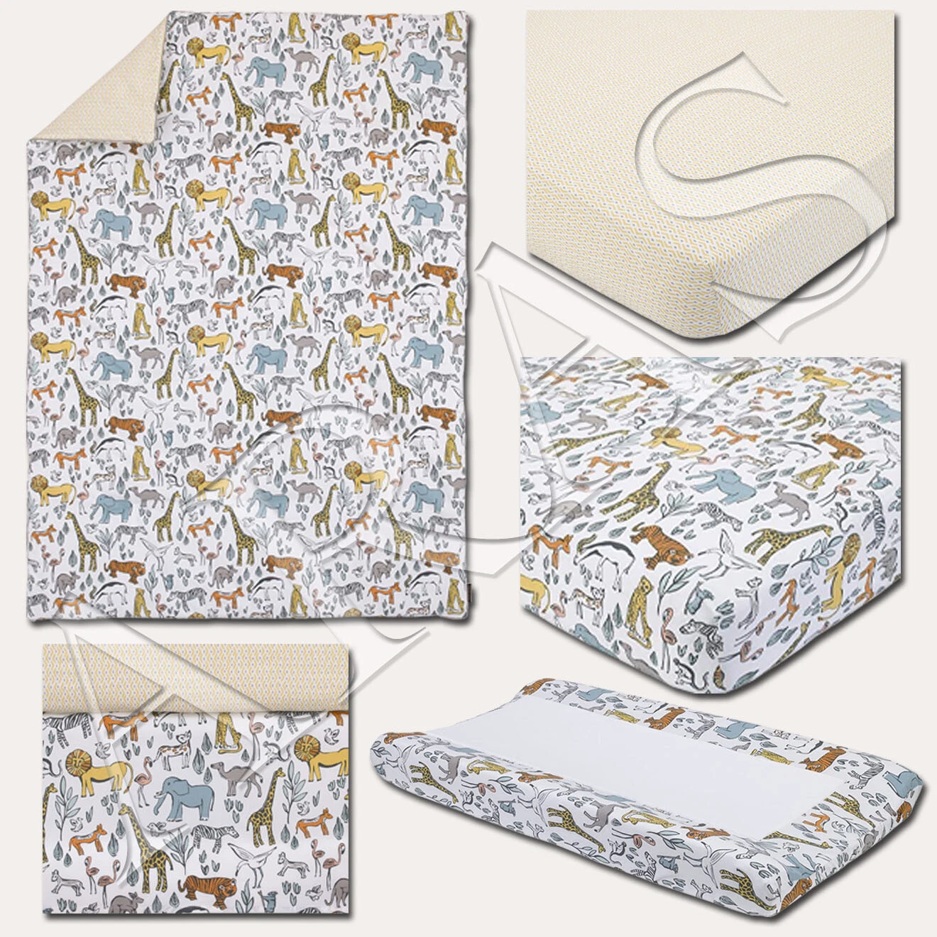 Safari Animal 5 pc. Crib Bedding Set by Dwell Studio
