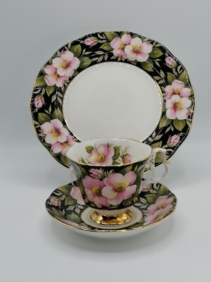 Royal Albert Provincial Flowers Alberta Rose dreiteiliges Kaffeegedeck