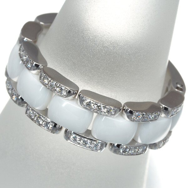 Auth CHANEL Ring Ultra Diamond J12 Medium EU58 18K 750 White