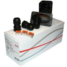 10 X Wiska 206 Small Weatherproof Outdoor Combi Box Black c/w Wago + Glands S206