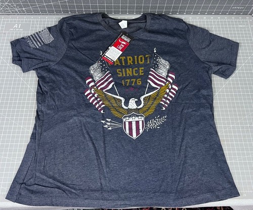 Nine Line Apparel Women's  "Patriot Since 1776" T-Shirt XL Navy Blue