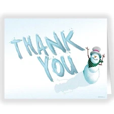 Snowman Thank You Christmas Note Card Set - 10 Boxed Note Cards - 14131