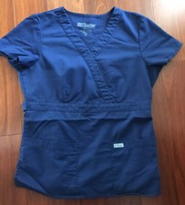Greys Anatomy Scrub Top Womens Medium Dark Blue