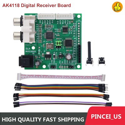 AK4118 Digital Receiver Board Optical/Coaxial/I2S Input to I2S Output for DIY