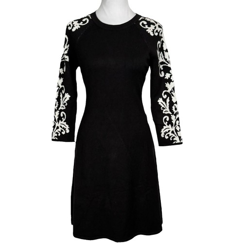 Jessica Howard jersey taffeta 3/4 sleeve portrait collar ruched A-line midi  - 14 | eBay