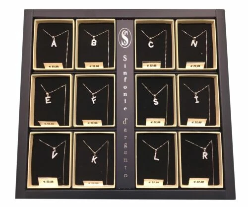 Collane e pendagli di lusso con gemme bianchi in argento