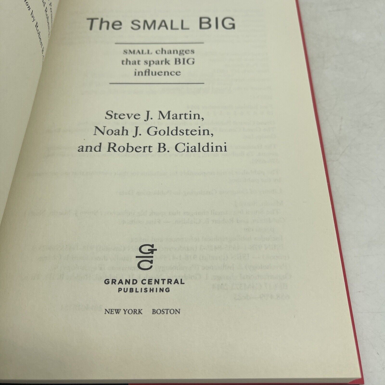 The Small Big: Small Changes That Spark Big Influence by Steve J. Martin