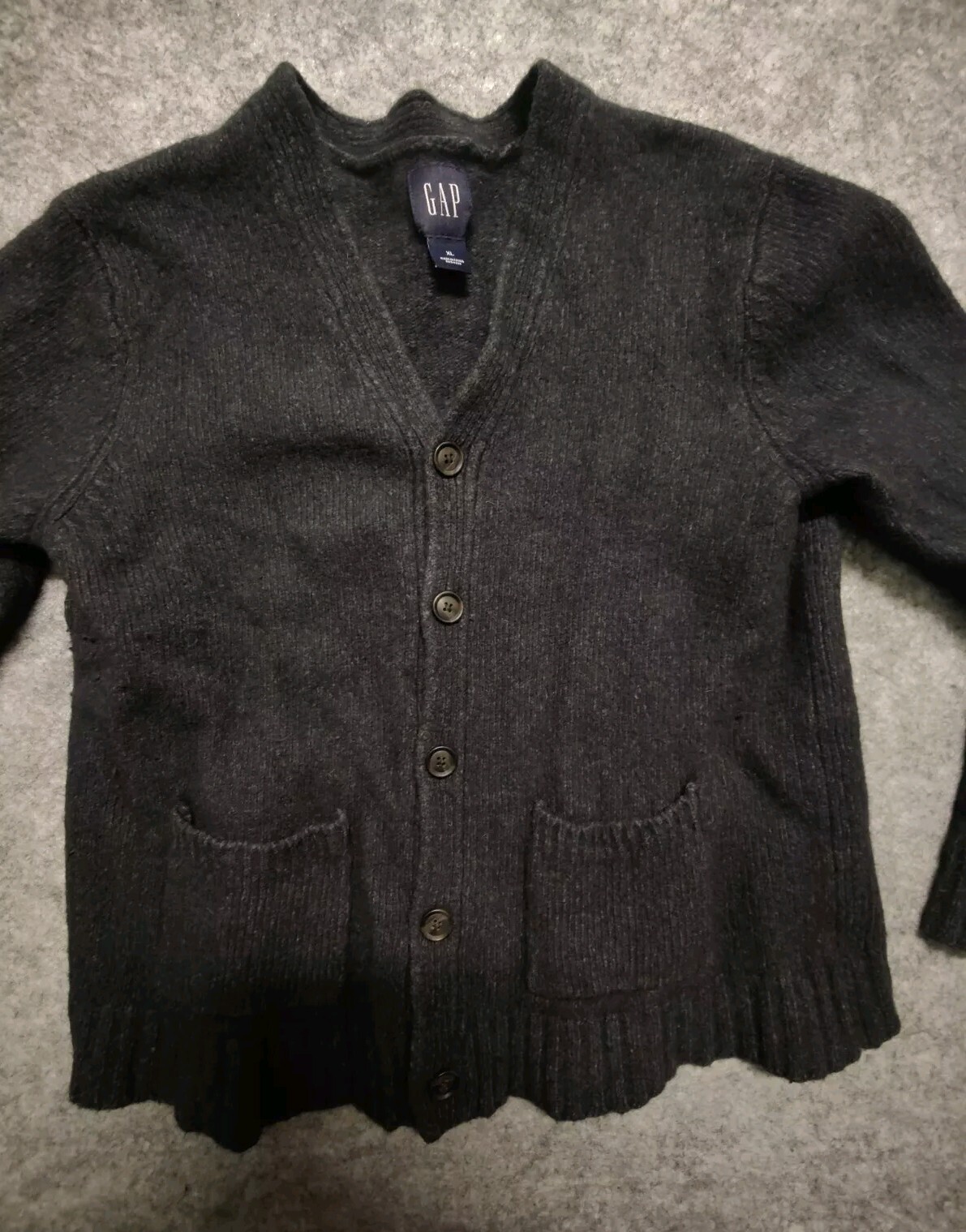 GAP XL Gray Wool Blend Button Front Cardigan Swea… - image 2