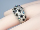 Sparkling Large Vintage Estate Silver Tone Rhinestone Floral Stars Bombe Ring 8 — photo 5