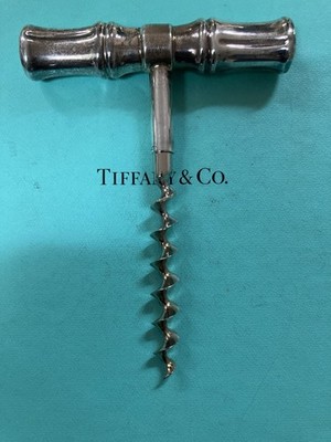 Tiffany & Co  sterling silver bamboo pattern corkscrew wine  very  rare vintage