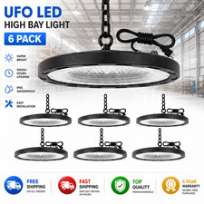 6 Pack 300W UFO Led High Bay Light Industrial Warehouse Commercial Light Fixture