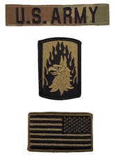 US ARMY OCP  12th Aviation Brigade Uniform Klett tab patch Set USA Flagge Fahne