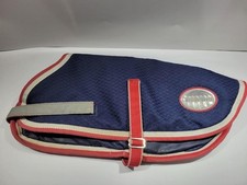 WeatherBeeta Dog Coat Jacket Small 40cm 16in Blue Padded Reflective Winter Warm