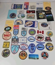 Vintage Lot of  36 State/Province and Ntl. Park Souvenir Travel Iron-on Patches