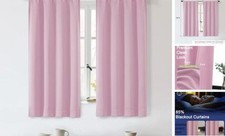 Sally Short Blackout Curtains for Bedroom Living 40"W x 54"L Pack of 2 Pink