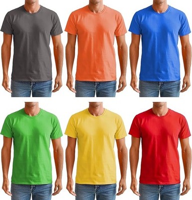 BILLIONHATS Men s Cotton T-Shirt 6 Pack, Big Tall Short Sleeve Lightweight Tees