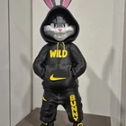 Looney Tunes Bugs Bunny Wild Bunny Figure Black Hoodie Hard Plastic Ad Icons