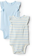 Amazon Essentials x Sofia Grainge Baby Girls' Embroidered Ruffle Bodysuit, Pack