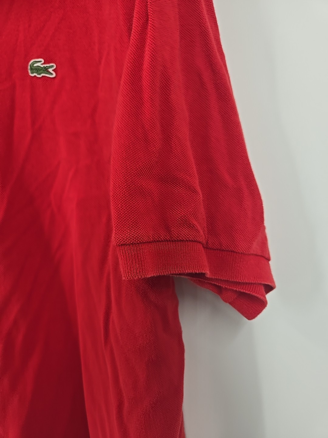 VTG LaCoste Red Polo Shirt Cotton Size 8 XL Men Classic Fit Made in France Golf thumbnail 7