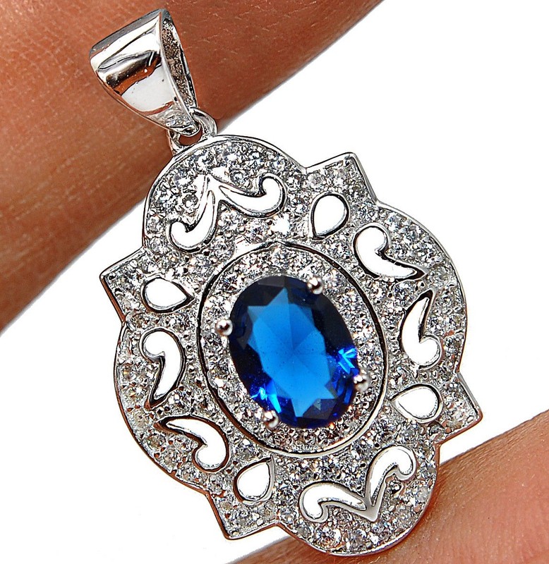 2CT Heat Treated Kyanite 925 Sterling Silver Pendant Jewelry LV4-8