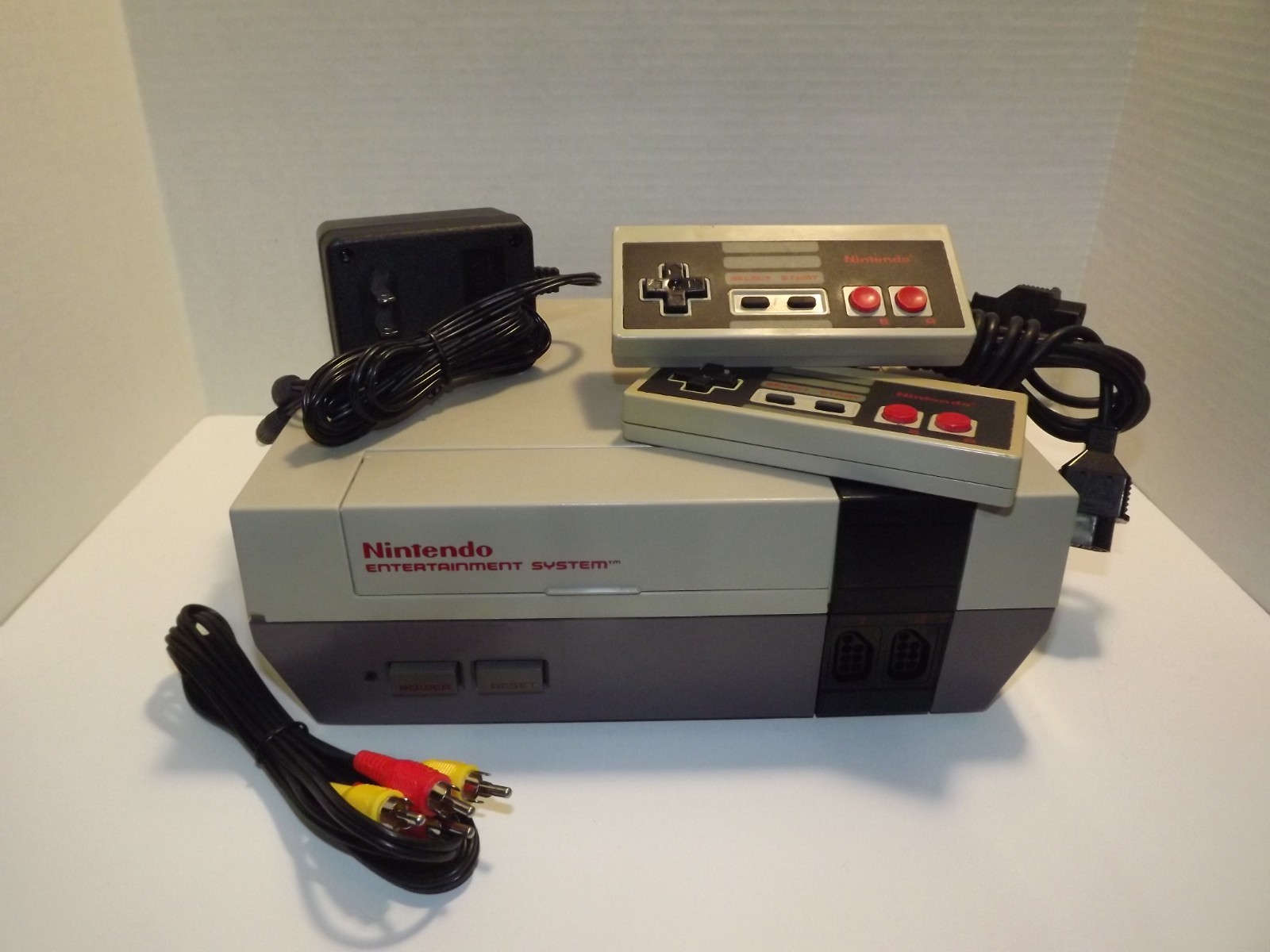 Nintendo NES System Console with OEM 72 Pin and Controllers Restored and Tested