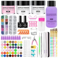 Acrylic Nail Kit for Beginners with Everything, 51 Colors Acrylic Powder Nail Ki