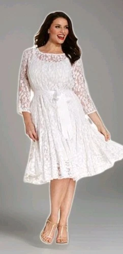 MSK PLUS SIZE ILLUSION FLORAL LACE IVORY COCKTAIL DRESS SIZE 18W NWT