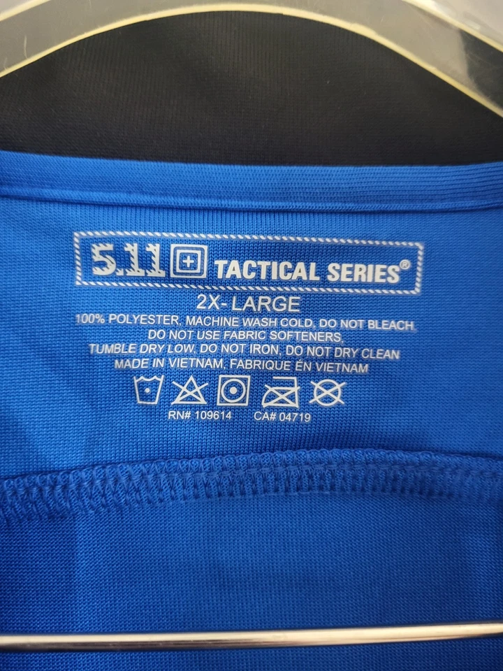 5.11 Tactical Shirt Men's Size 2XL Blue Bike Patrol Short Sleeve Cycling Reflect - Image 4 of 4