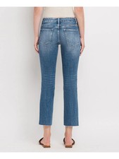 Vervet Mid Rise Slim Straight Crop Jeans 26 Raw Hem Stretch Denim BNWOT
