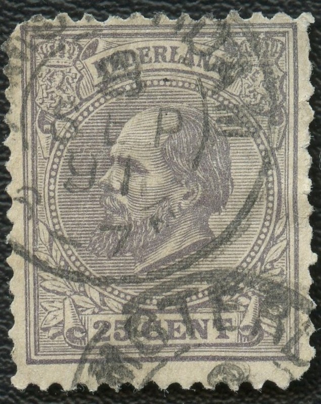 1872 Used Netherlands 25c Scott #30 Violet Cancel Stamps