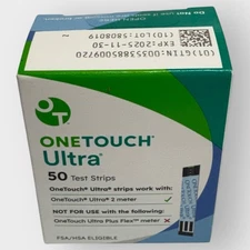One Touch Ultra Blue Test Strips 50 count Expiration 11/25 Free Shipping NEW