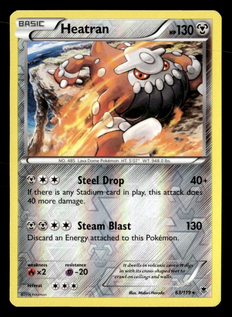 Heatran Holo Rare Reverse Holo XY - Phantom Forces 63/119 LP Pokémon TCG