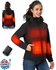WASOTO Heated Jackets for Women 18400 mAh Battery Pack Lightweight Water-Resi