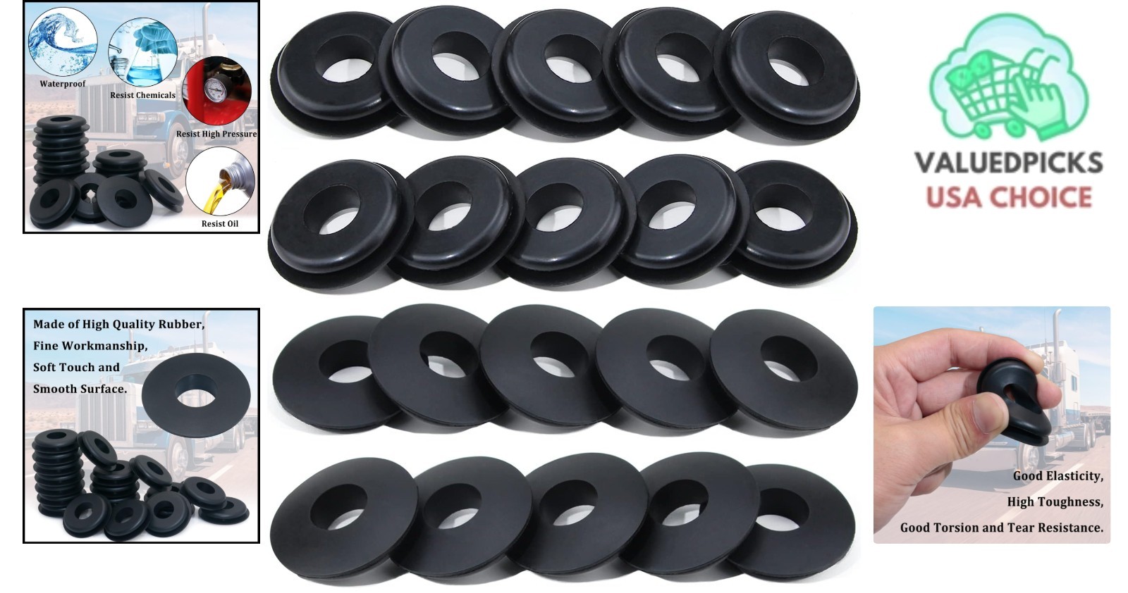 20pcs Glad Hand Rubber Seals - Durable Gaskets for Reliable Truck Performance