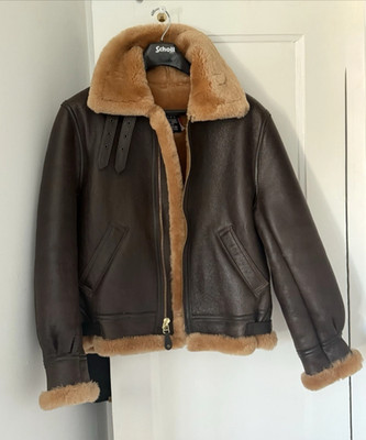 Schott B-3, Flight Bomber Leather Jacket, Brown Sheepskin | eBay
