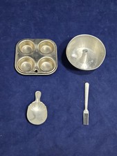 Lot Of 4 Vintage Aluminum Children's Cooking Utensils, Bundt  Muffin Pan -A2081