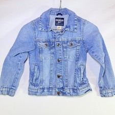 OshKosh Bgosh Kids Light Wash Denim Trucker Jacket Size 6 OSH89381 Blue Cotton