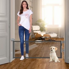 14" H Short Dog Gate Pet Gates Puppy Gate 59" Wide Step Over Pet Fence, Mesh ...