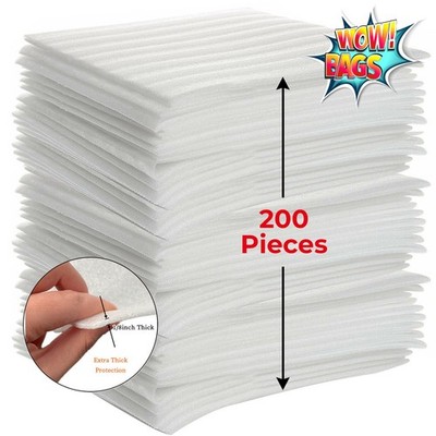 200 Ct Foam Wrap Sheets 12X12x1/8'' Thick Cushion for Shipping Moving Packing
