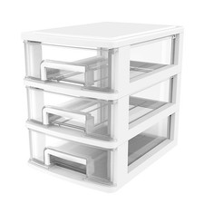 Mini Plastic Storage Drawers Organizer 3-Drawer Stackable Desk Storage 5.2X6....