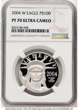 2004-W Proof Platinum Eagle 1 oz Brown Label NGC PF70 3562.00 per troy oz